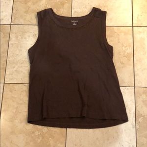 Brown tank top with beading